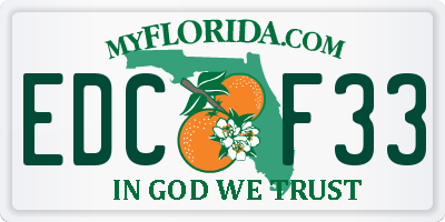 FL license plate EDCF33