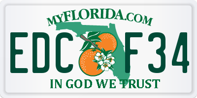 FL license plate EDCF34