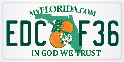 FL license plate EDCF36