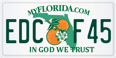 FL license plate EDCF45