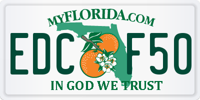 FL license plate EDCF50