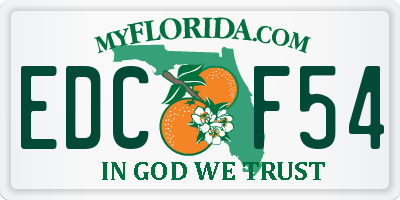 FL license plate EDCF54