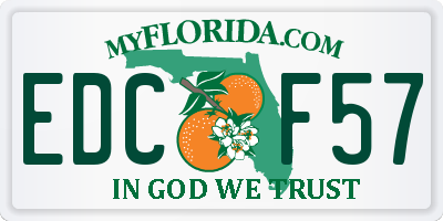 FL license plate EDCF57