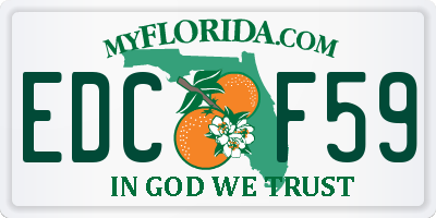 FL license plate EDCF59