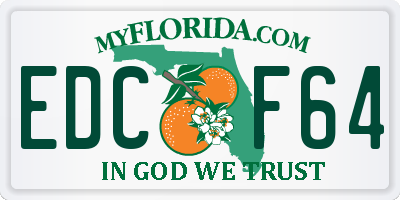 FL license plate EDCF64