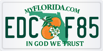 FL license plate EDCF85