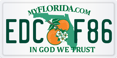 FL license plate EDCF86