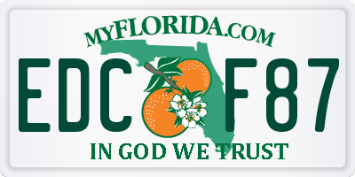 FL license plate EDCF87
