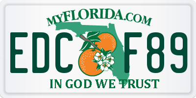 FL license plate EDCF89