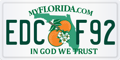 FL license plate EDCF92