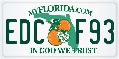 FL license plate EDCF93