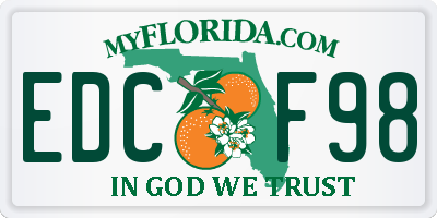 FL license plate EDCF98