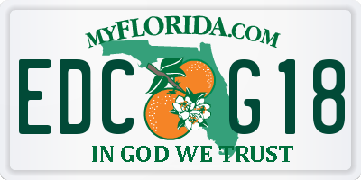 FL license plate EDCG18