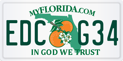 FL license plate EDCG34