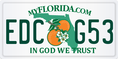 FL license plate EDCG53