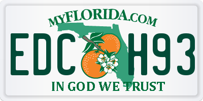 FL license plate EDCH93