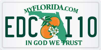 FL license plate EDCI10