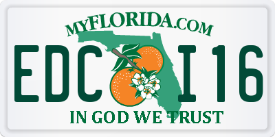 FL license plate EDCI16