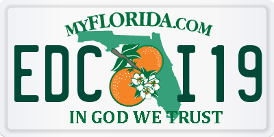 FL license plate EDCI19