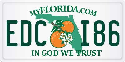 FL license plate EDCI86