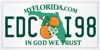 FL license plate EDCI98