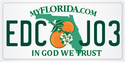 FL license plate EDCJ03