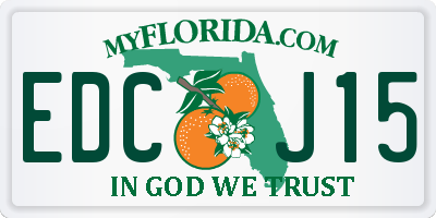 FL license plate EDCJ15