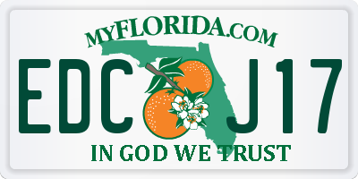 FL license plate EDCJ17
