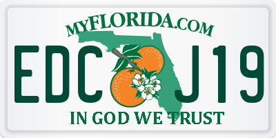 FL license plate EDCJ19