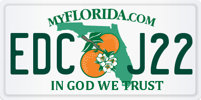 FL license plate EDCJ22