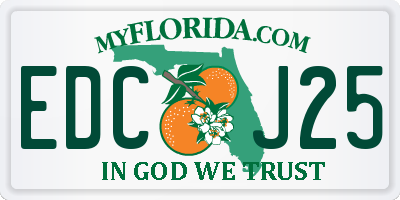 FL license plate EDCJ25