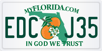FL license plate EDCJ35