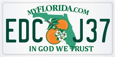 FL license plate EDCJ37