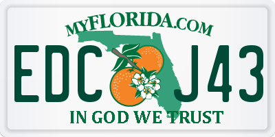 FL license plate EDCJ43