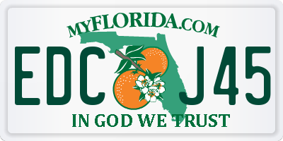 FL license plate EDCJ45