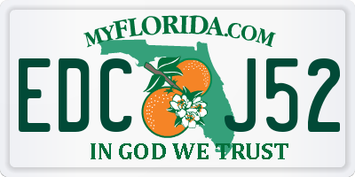 FL license plate EDCJ52