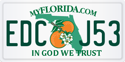 FL license plate EDCJ53