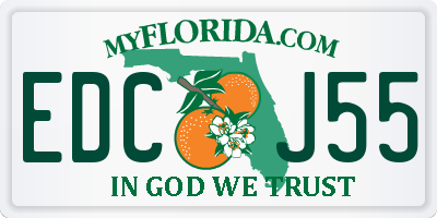 FL license plate EDCJ55