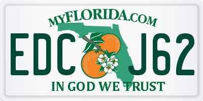 FL license plate EDCJ62