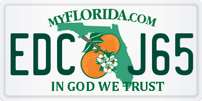 FL license plate EDCJ65