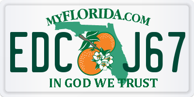 FL license plate EDCJ67
