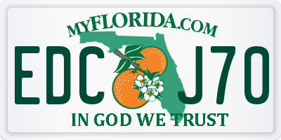 FL license plate EDCJ70