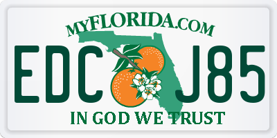 FL license plate EDCJ85