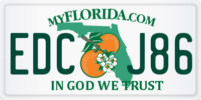 FL license plate EDCJ86