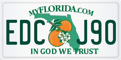 FL license plate EDCJ90