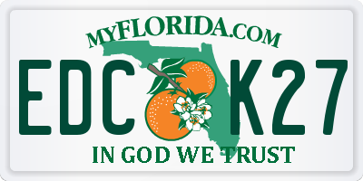 FL license plate EDCK27