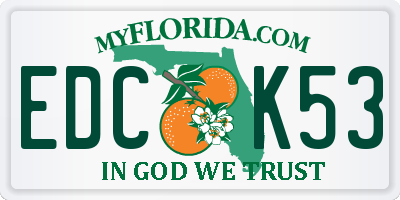 FL license plate EDCK53