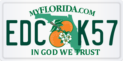 FL license plate EDCK57
