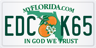 FL license plate EDCK65