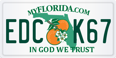 FL license plate EDCK67